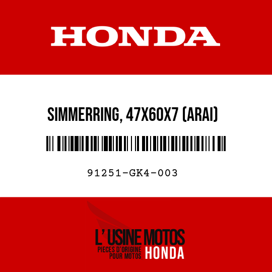 image de 91251-GK4-003 SIMMERRING, 47X60X7 (ARAI)
