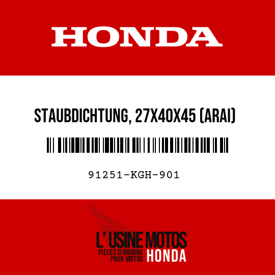 image de 91251-KGH-901 STAUBDICHTUNG, 27X40X45 (ARAI)