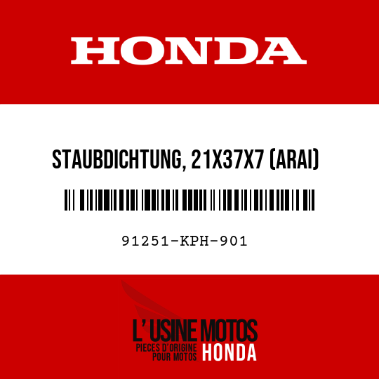 image de 91251-KPH-901 STAUBDICHTUNG, 21X37X7 (ARAI)