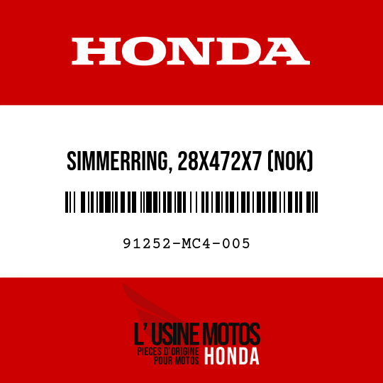 image de 91252-MC4-005 SIMMERRING, 28X472X7 (NOK)