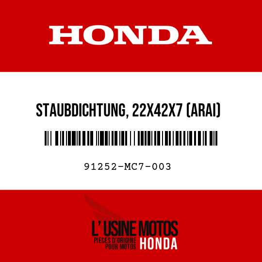 image de 91252-MC7-003 STAUBDICHTUNG, 22X42X7 (ARAI)