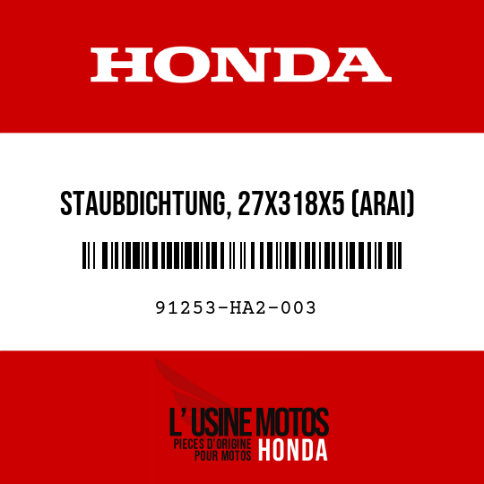 image de 91253-HA2-003 STAUBDICHTUNG, 27X318X5 (ARAI)