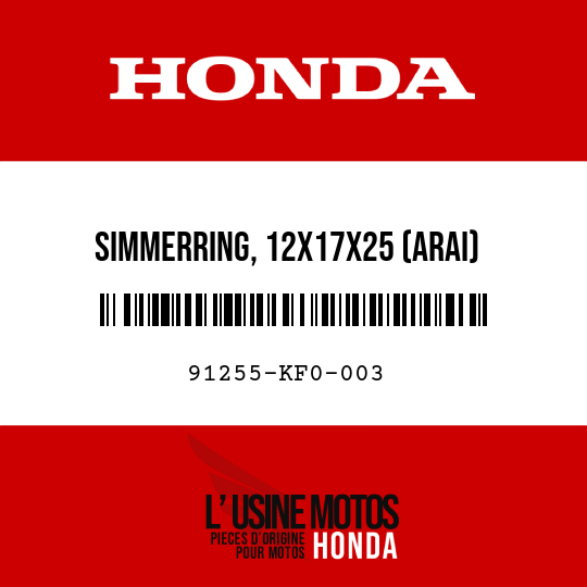 image de 91255-KF0-003 SIMMERRING, 12X17X25 (ARAI)