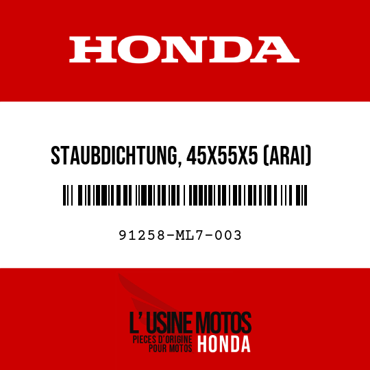 image de 91258-ML7-003 STAUBDICHTUNG, 45X55X5 (ARAI)