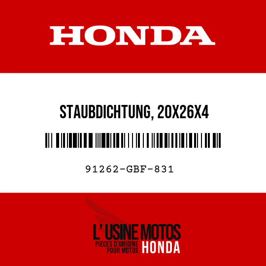 image de 91262-GBF-831 STAUBDICHTUNG, 20X26X4