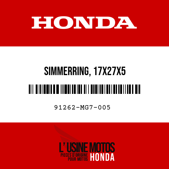 image de 91262-MG7-005 SIMMERRING, 17X27X5