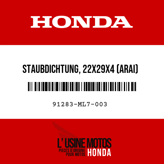 image de 91283-ML7-003 STAUBDICHTUNG, 22X29X4 (ARAI)