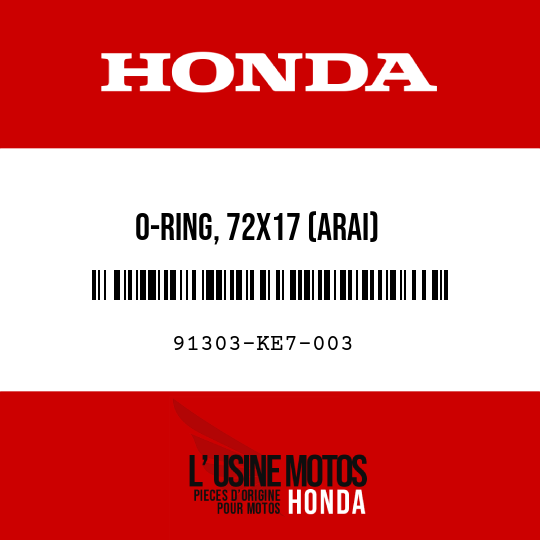 image de 91303-KE7-003 O-RING, 72X17 (ARAI)