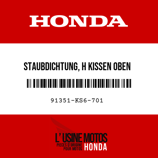 image de 91351-KS6-701 STAUBDICHTUNG, H KISSEN OBEN