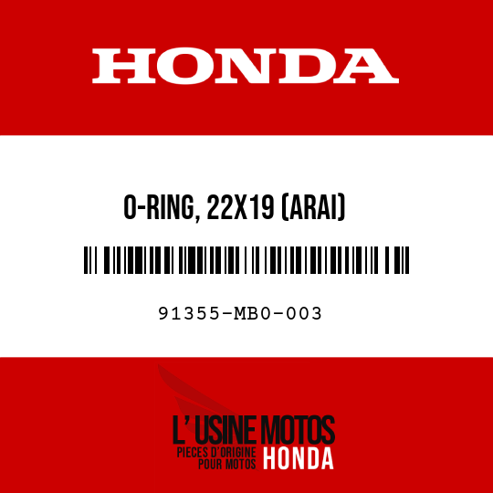 image de 91355-MB0-003 O-RING, 22X19 (ARAI)