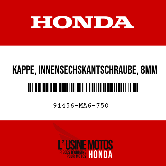 image de 91456-MA6-750 KAPPE, INNENSECHSKANTSCHRAUBE, 8MM