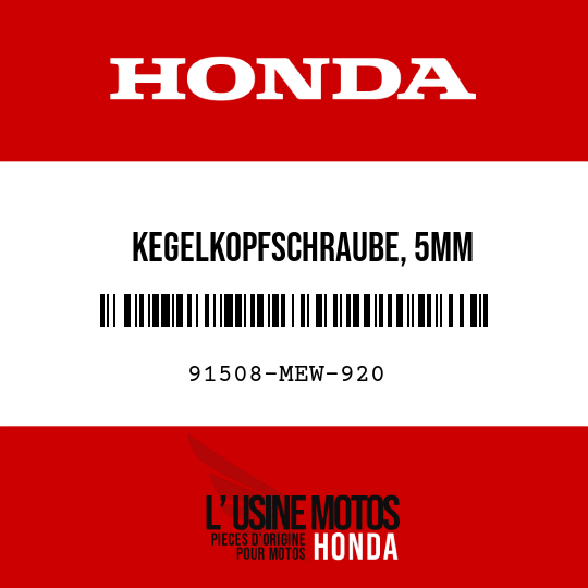 image de 91508-MEW-920 KEGELKOPFSCHRAUBE, 5MM