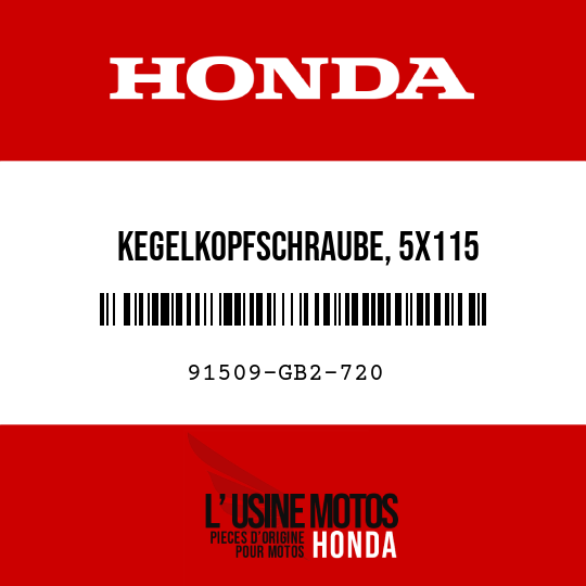image de 91509-GB2-720 KEGELKOPFSCHRAUBE, 5X115