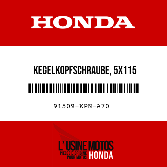 image de 91509-KPN-A70 KEGELKOPFSCHRAUBE, 5X115