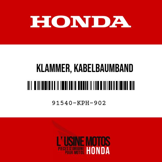 image de 91540-KPH-902 KLAMMER, KABELBAUMBAND