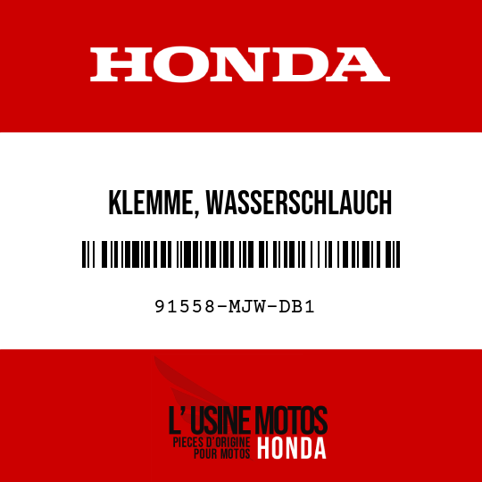 image de 91558-MJW-DB1 KLEMME, WASSERSCHLAUCH