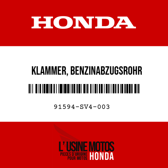 image de 91594-SV4-003 KLAMMER, BENZINABZUGSROHR