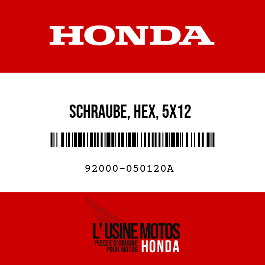image de 92000-050120A SCHRAUBE, HEX, 5X12