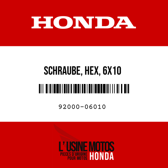 image de 92000-06010 SCHRAUBE, HEX, 6X10