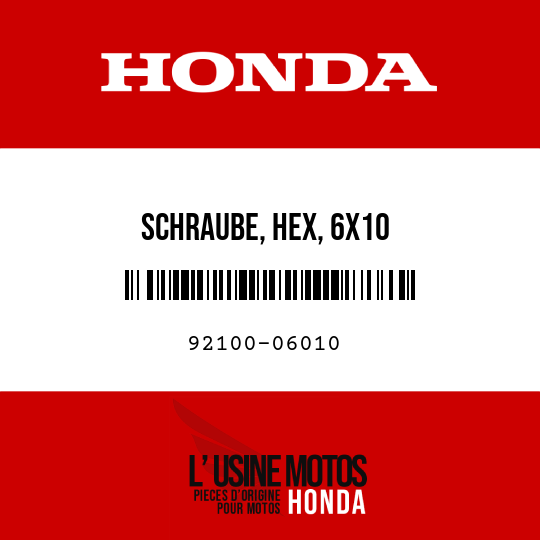 image de 92100-06010 SCHRAUBE, HEX, 6X10
