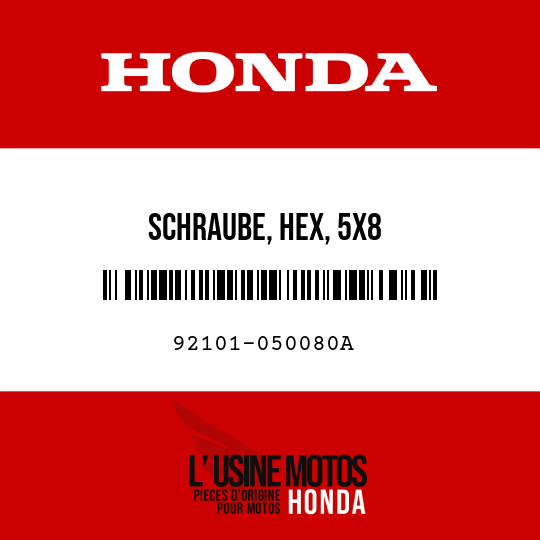 image de 92101-050080A SCHRAUBE, HEX, 5X8