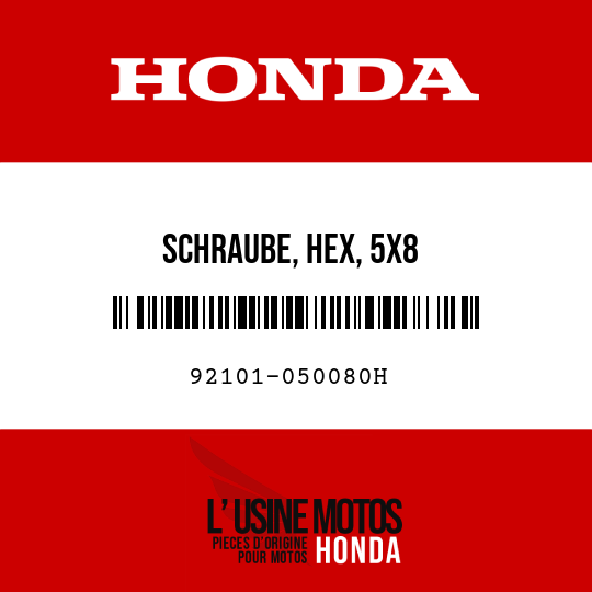 image de 92101-050080H SCHRAUBE, HEX, 5X8