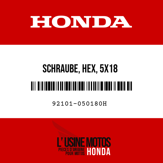 image de 92101-050180H SCHRAUBE, HEX, 5X18