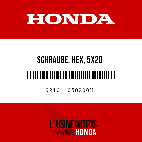 image de 92101-050200H SCHRAUBE, HEX, 5X20