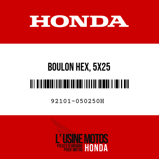 image de 92101-050250H BOULON HEX, 5X25