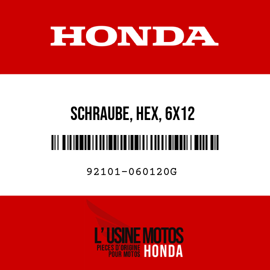 image de 92101-060120G SCHRAUBE, HEX, 6X12