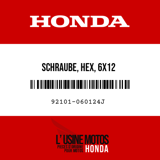 image de 92101-060124J SCHRAUBE, HEX, 6X12