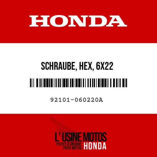 image de 92101-060220A SCHRAUBE, HEX, 6X22