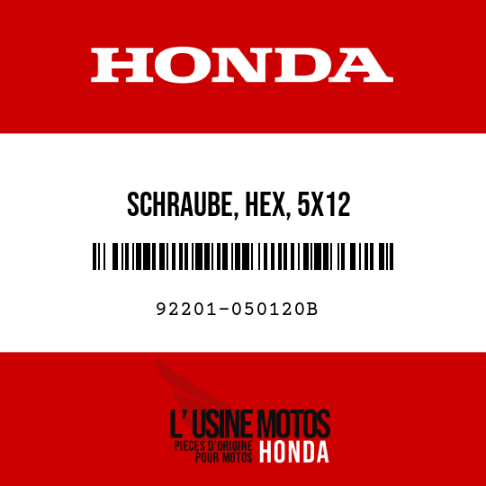image de 92201-050120B SCHRAUBE, HEX, 5X12