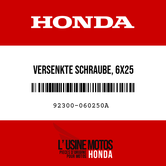 image de 92300-060250A VERSENKTE SCHRAUBE, 6X25