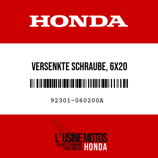 image de 92301-060200A VERSENKTE SCHRAUBE, 6X20