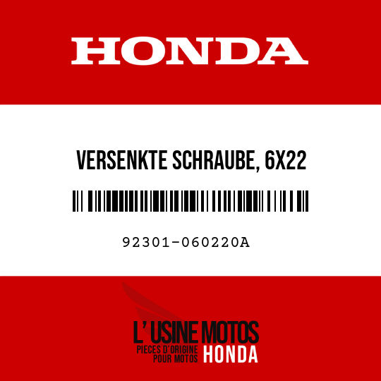 image de 92301-060220A VERSENKTE SCHRAUBE, 6X22
