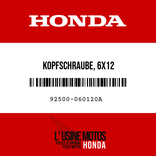 image de 92500-060120A KOPFSCHRAUBE, 6X12