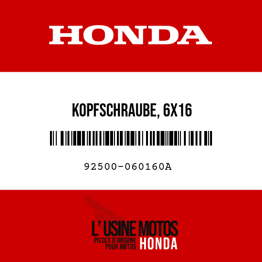 image de 92500-060160A KOPFSCHRAUBE, 6X16
