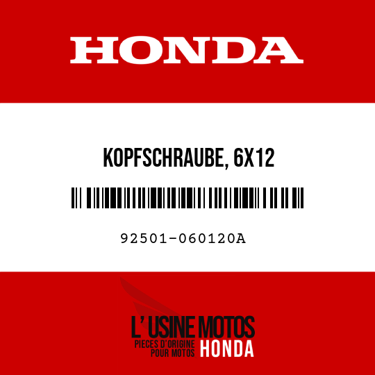 image de 92501-060120A KOPFSCHRAUBE, 6X12