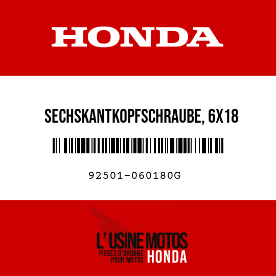 image de 92501-060180G SECHSKANTKOPFSCHRAUBE, 6X18
