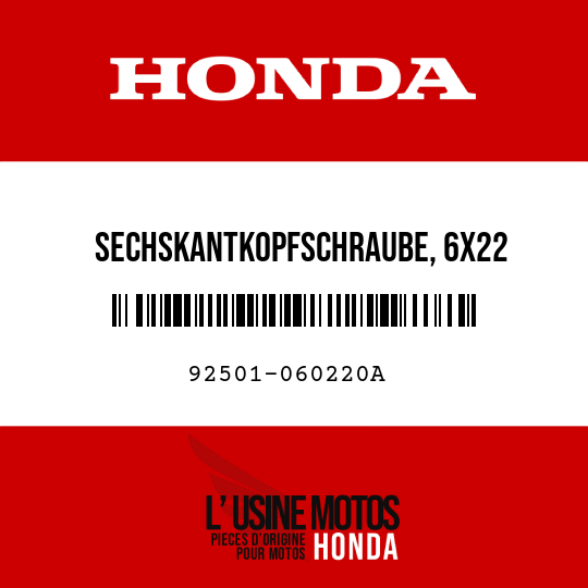 image de 92501-060220A SECHSKANTKOPFSCHRAUBE, 6X22