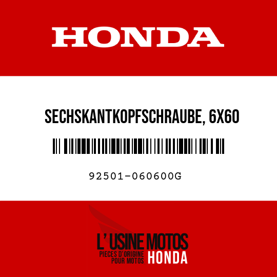 image de 92501-060600G SECHSKANTKOPFSCHRAUBE, 6X60