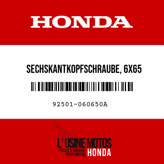 image de 92501-060650A SECHSKANTKOPFSCHRAUBE, 6X65