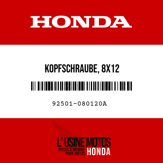 image de 92501-080120A KOPFSCHRAUBE, 8X12