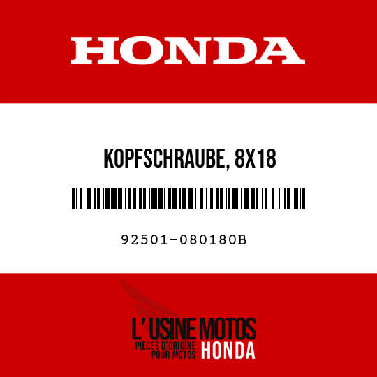 image de 92501-080180B KOPFSCHRAUBE, 8X18