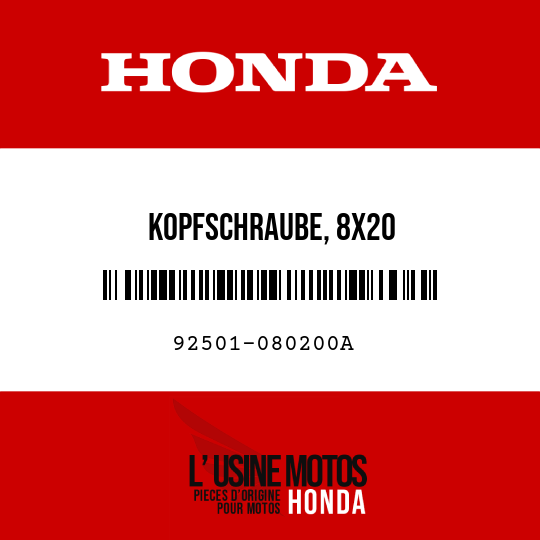 image de 92501-080200A KOPFSCHRAUBE, 8X20