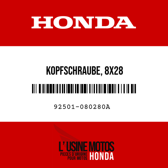 image de 92501-080280A KOPFSCHRAUBE, 8X28