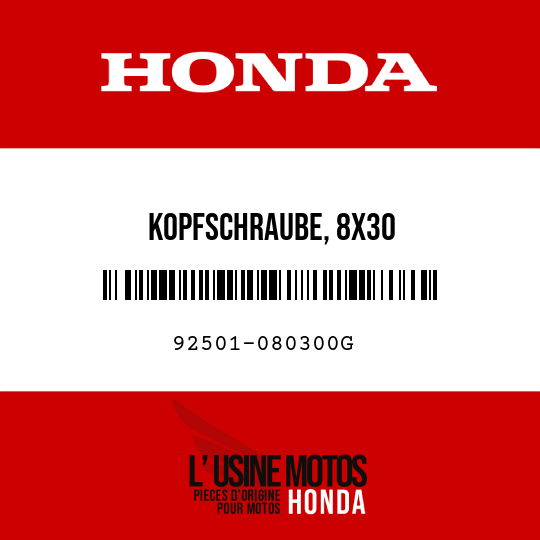 image de 92501-080300G KOPFSCHRAUBE, 8X30