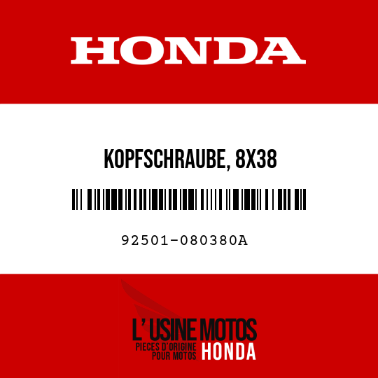 image de 92501-080380A KOPFSCHRAUBE, 8X38