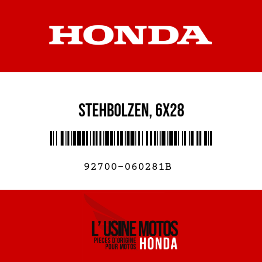 image de 92700-060281B STEHBOLZEN, 6X28